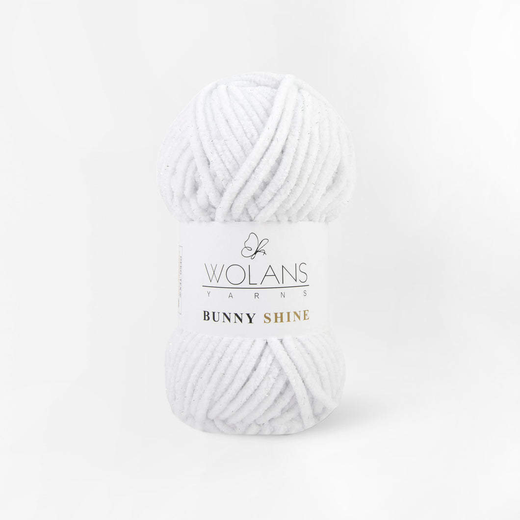 Wolans Bunny Shine Knitting and Crochet Yarn/Wool With Silver Metallic Thread- 100g Balls