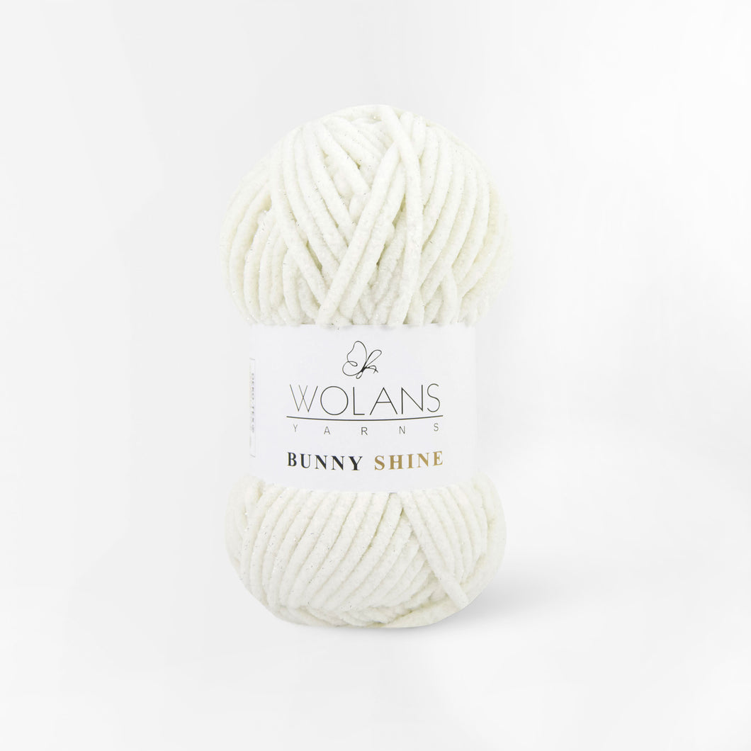 Wolans Bunny Shine Knitting and Crochet Yarn/Wool With Silver Metallic Thread- 100g Balls