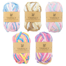 Load image into Gallery viewer, Yarnly-Variegated Chenille Yarn 50g Ball 20m Length-5 Colours Available
