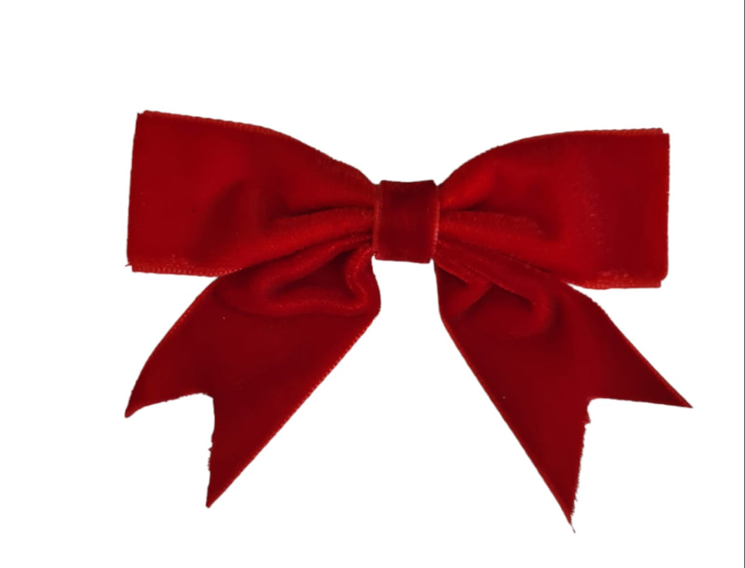 25mm Velvet Ribbon Bows Various Colours