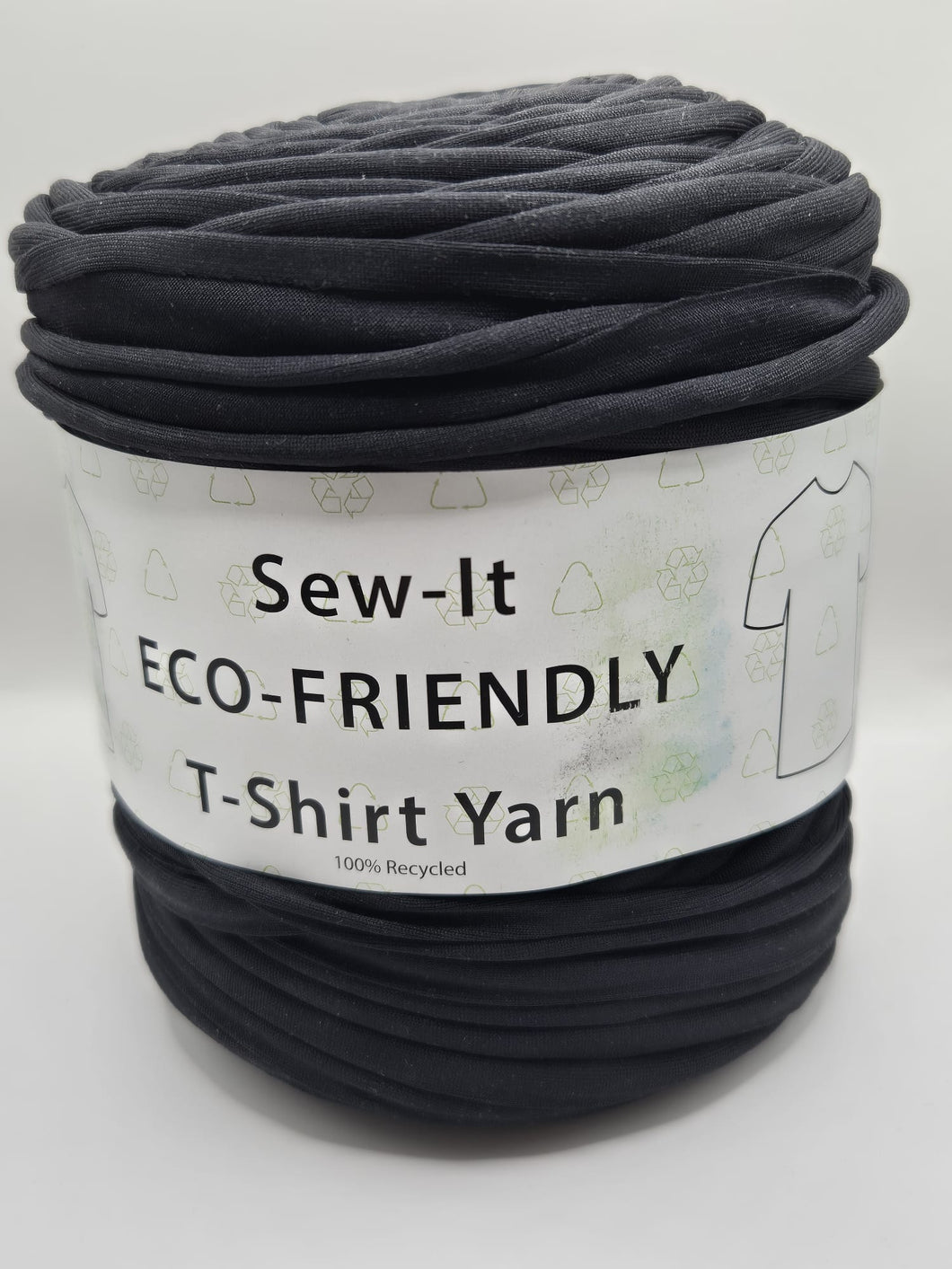 Clearance Black Polo Shirt Style Fabric -Sew-it Eco Friendly Recycled T Shirt Yarn 600g Ball 120m Length