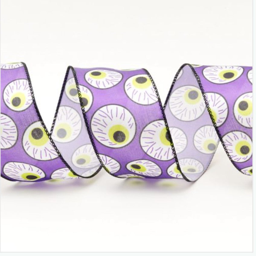 Wired Halloween Eyeball Purple Ribbon 2.5