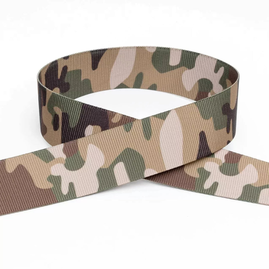 38mm Width Army Camouflage Premium Webbing- Sold per Metre