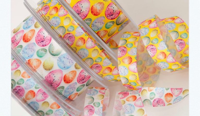 Berisford Egg Hunt Ribbon- Various Colours and Various Width Available - Sold Per Metre