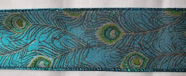 Wired Peacock Ribbon 63mm x 9.1m