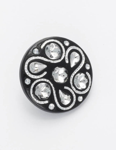 Shiny Black Diamante Shank Button 15mm, 18mm & 21mm