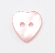 Load image into Gallery viewer, Pearlised Heart Shaped 2 Hole Flat Baby Buttons
