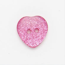 Load image into Gallery viewer, Glitter Heart Buttons - 11.5mm, 15mm &amp; 18mm
