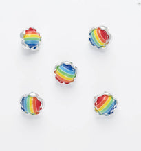 Load image into Gallery viewer, Red &amp; Silver Heart/Strawberry Buttons-12mm &amp; Rainbow Daisy Buttons-11mm
