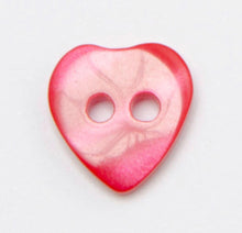 Load image into Gallery viewer, Pearlised Heart Shaped 2 Hole Flat Baby Buttons
