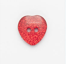 Load image into Gallery viewer, Glitter Heart Buttons - 11.5mm, 15mm &amp; 18mm
