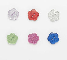 Load image into Gallery viewer, Glitter Flower Buttons - 11.5mm &amp; 15mm &amp; 18mm
