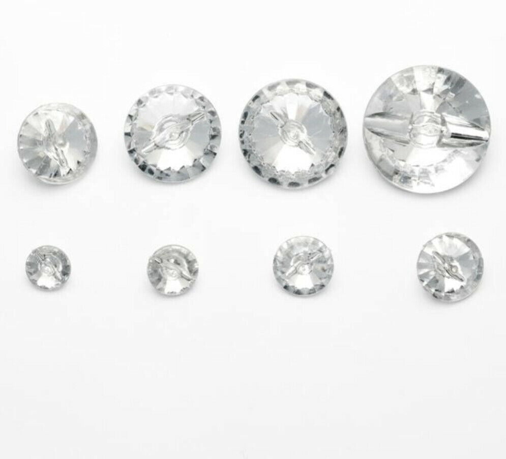 Diamante Shank Buttons 11.5mm 13mm 15mm 18mm 20mm 25mm 28mm 34mm