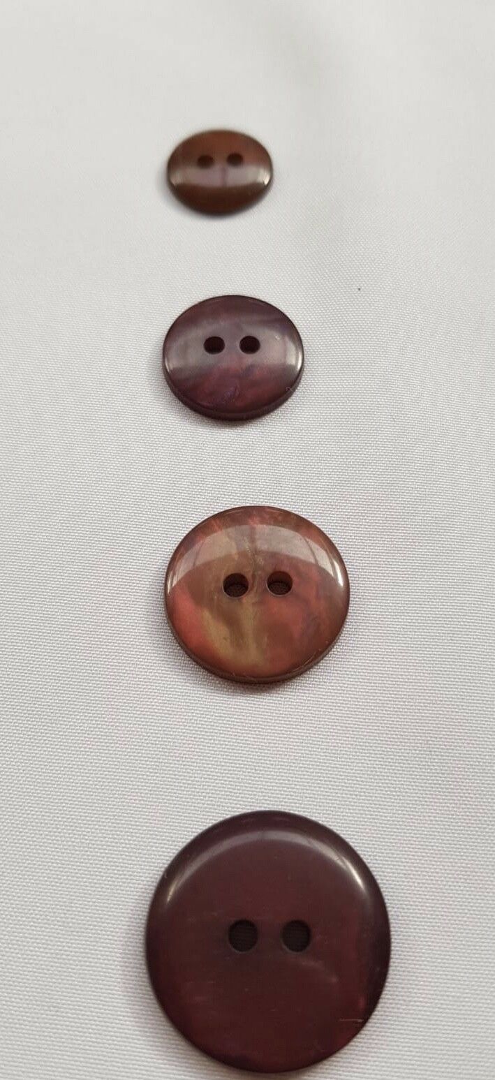 2 Hole Iridescent Buttons - 13mm, 15mm, 18mm & 20mm