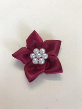 Load image into Gallery viewer, Satin Ribbon Poinsettia Bow with Pearls- Various Colours
