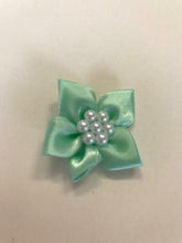 Load image into Gallery viewer, Satin Ribbon Poinsettia Bow with Pearls- Various Colours
