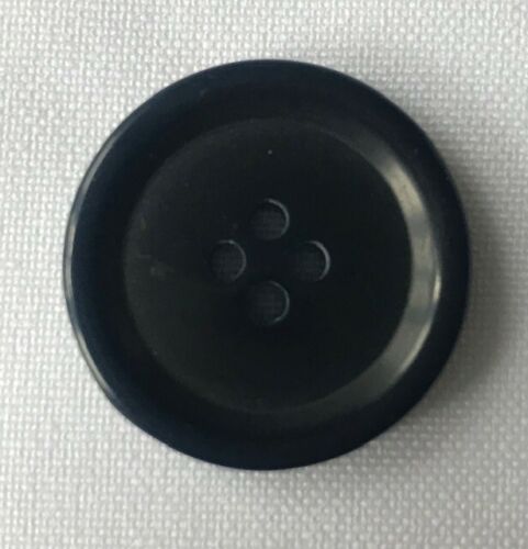 4 Hole Flat Black Coat Buttons - 15mm, 19mm, 23mm, 25mm, 28mm, 32mm, 34mm & 38mm