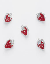 Load image into Gallery viewer, Red &amp; Silver Heart/Strawberry Buttons-12mm &amp; Rainbow Daisy Buttons-11mm
