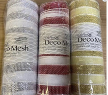 Load image into Gallery viewer, Striped Deco Mesh 10&quot; x 10 yards - Various Colours Available
