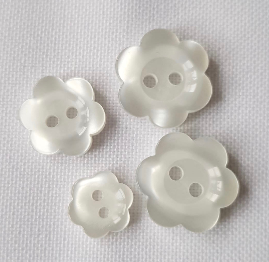 2 Hole Flower Button - 10mm, 11.5mm, 13mm & 15mm