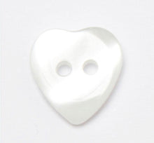 Load image into Gallery viewer, Pearlised Heart Shaped 2 Hole Flat Baby Buttons
